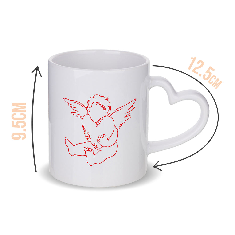 Cupid Heart Handle Mug