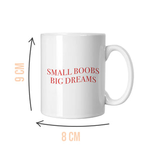 Small Boobs Big Dreams Slogan White Mug