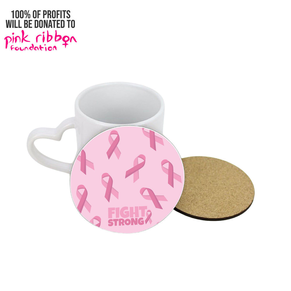 Pink Ribbon Circle Coaster