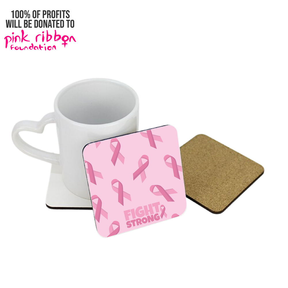 Pink Ribbon Square Coaster