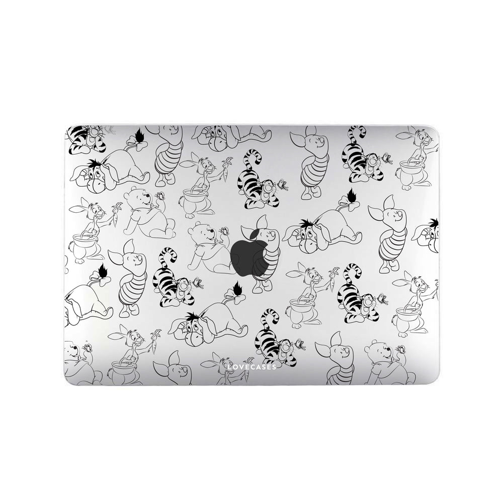 Black Winnie & Friends MacBook Case