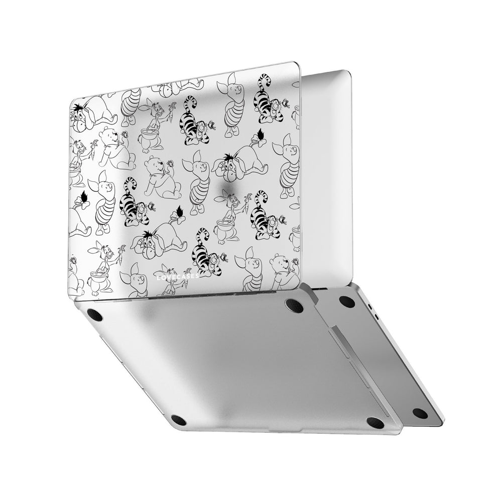 
            
                Load image into Gallery viewer, Black Winnie &amp;amp; Friends MacBook Case
            
        