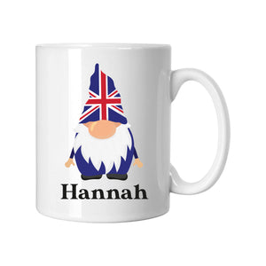 Personalised Union Jack Gonk White Mug