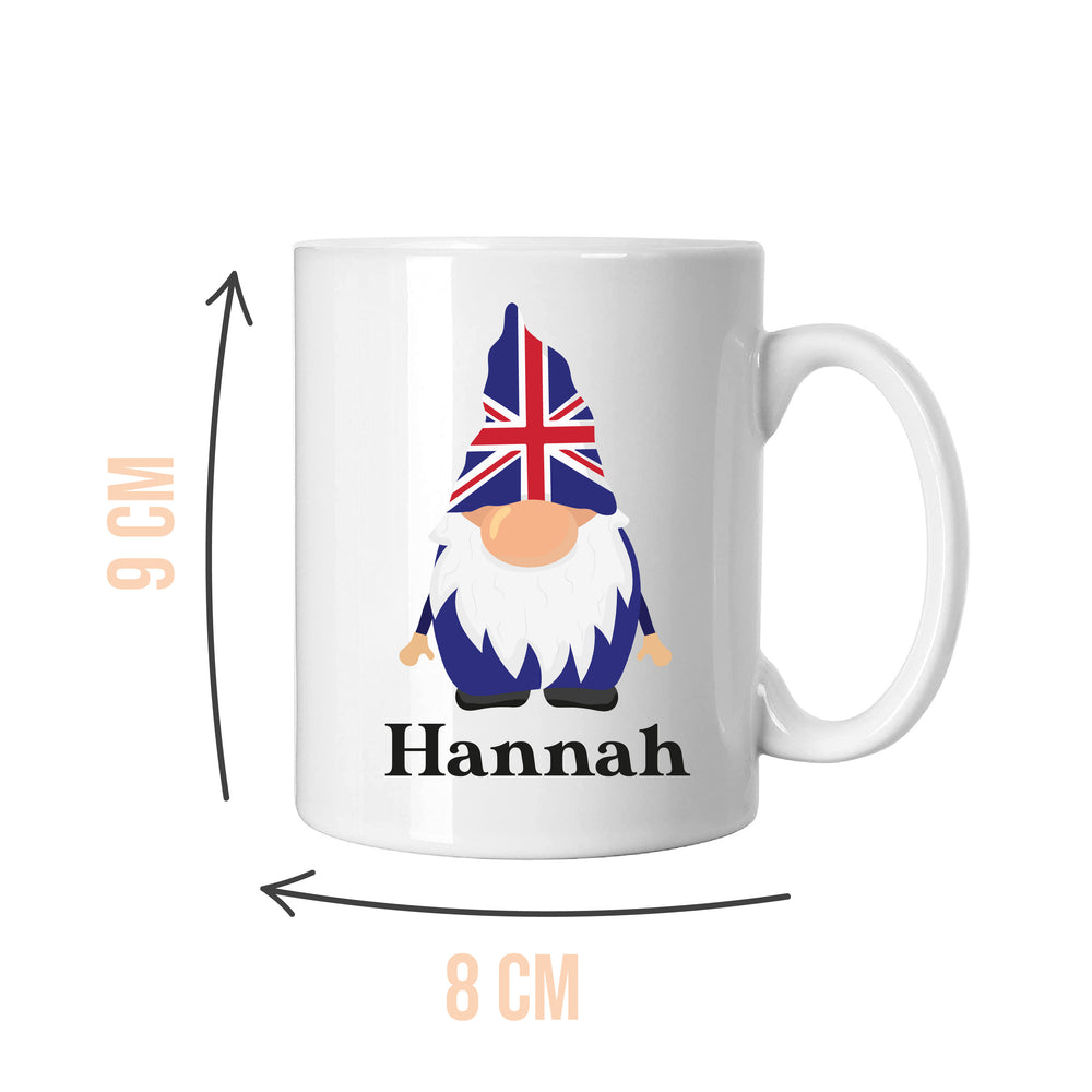 Personalised Union Jack Gonk White Mug