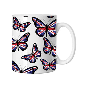Union Jack Butterfly White Mug