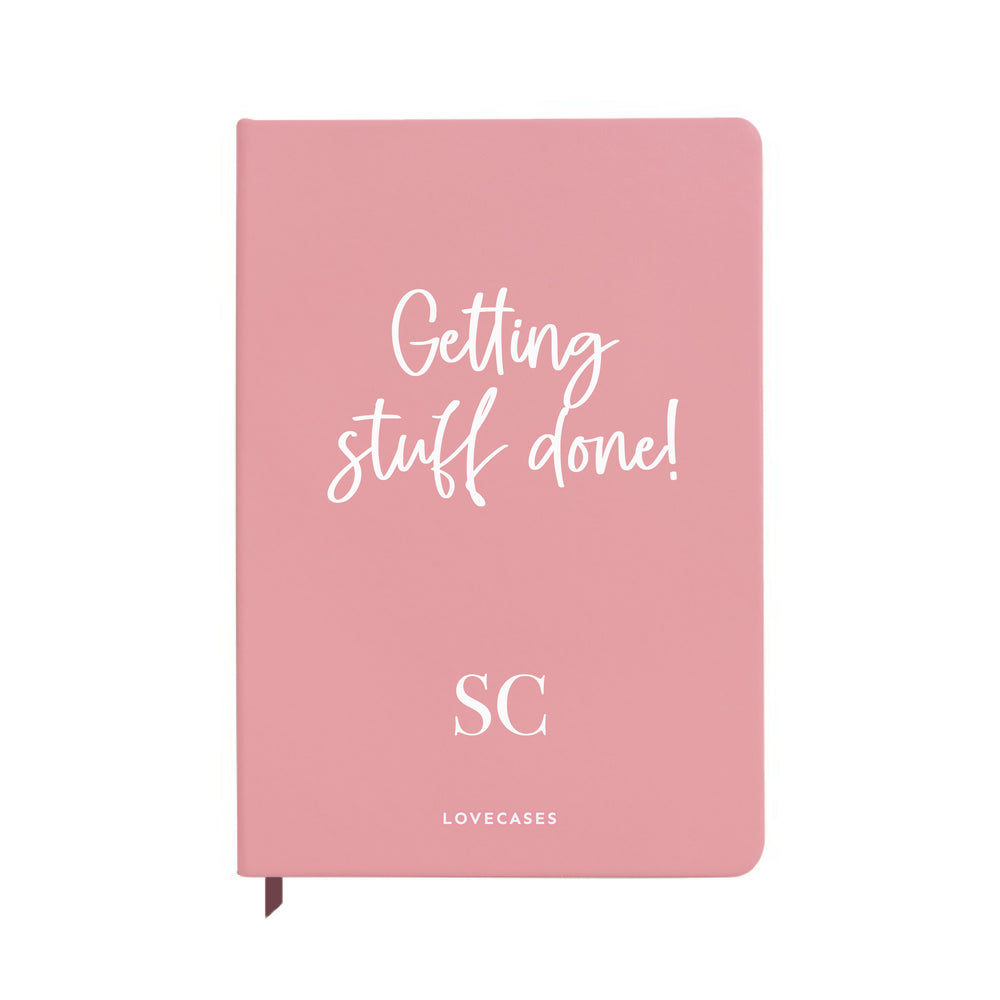 Personalised Getting Stuff Done Pink Notebook