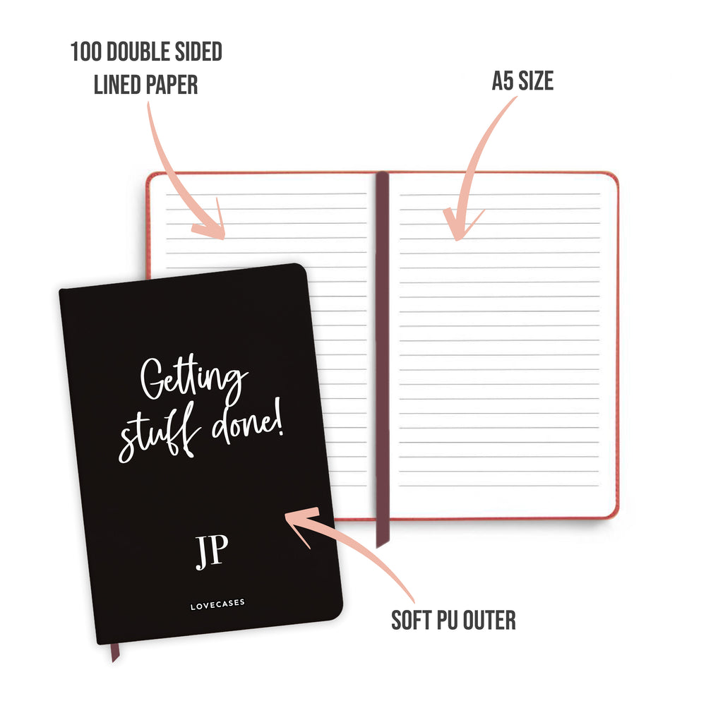 
            
                Load image into Gallery viewer, Personalised Getting Stuff Done Black Notebook
            
        