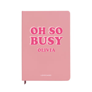 Personalised Oh So Busy Pink Notebook
