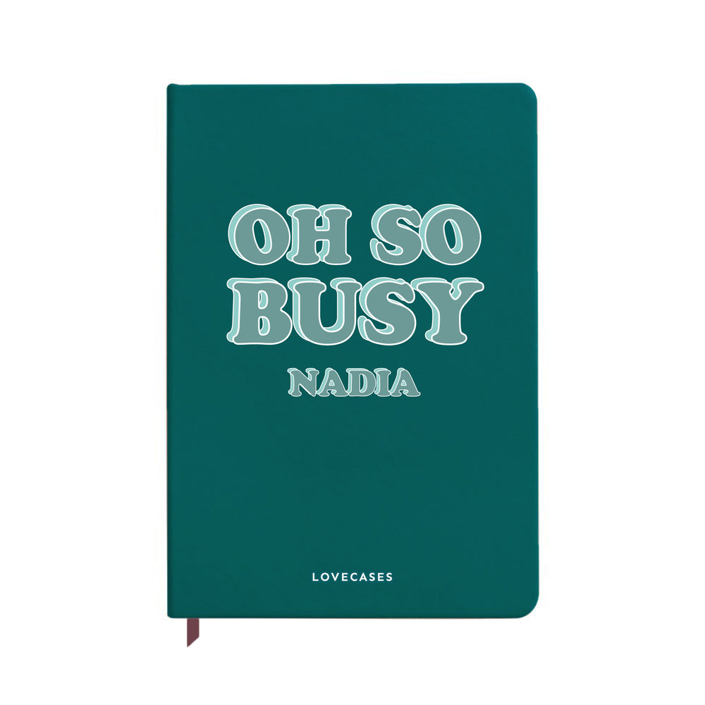 
            
                Load image into Gallery viewer, Personalised Oh So Busy Teal Notebook
            
        