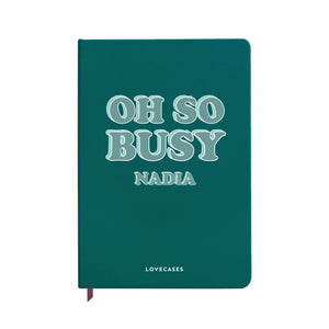 Personalised Oh So Busy Teal Notebook