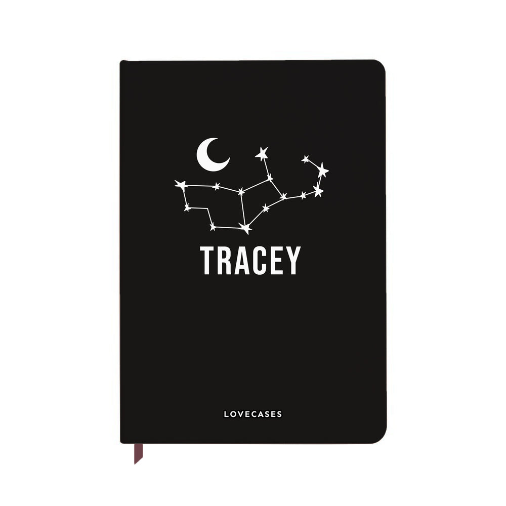 Personalised Constellation Black Notebook