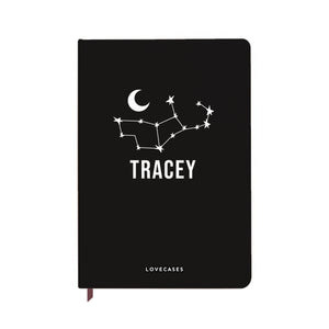 Personalised Constellation Black Notebook