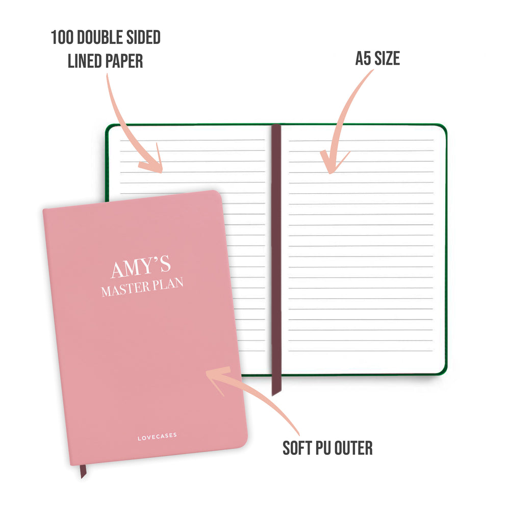 Personalised Master Plan Pink Notebook