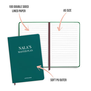 Personalised Master Plan Teal Notebook