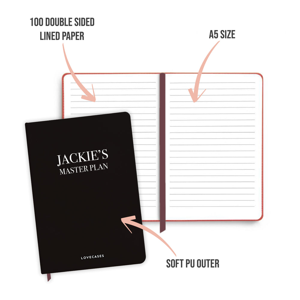 Personalised Master Plan Black Notebook