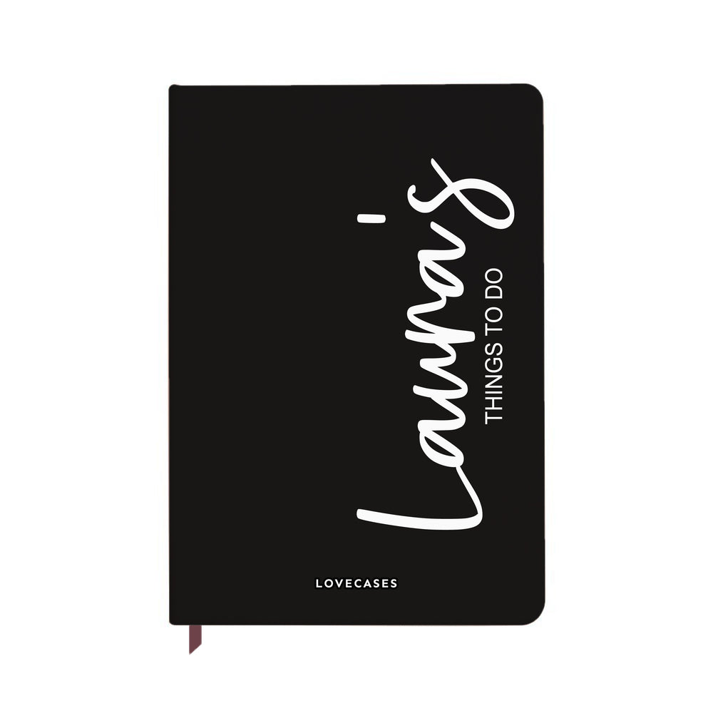 Personalised Things To Do Black Notebook