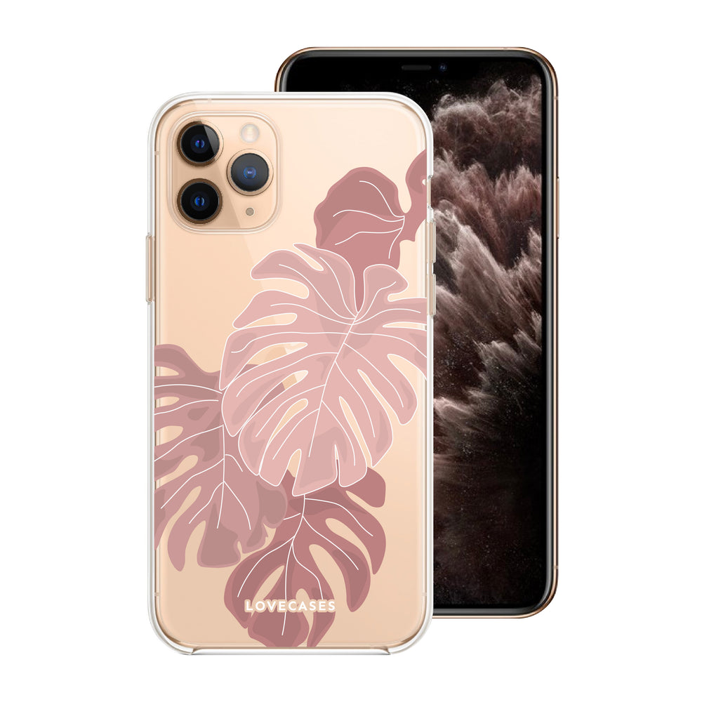 
            
                Load image into Gallery viewer, Dusty Pink Monstera Leaves Phone Case
            
        