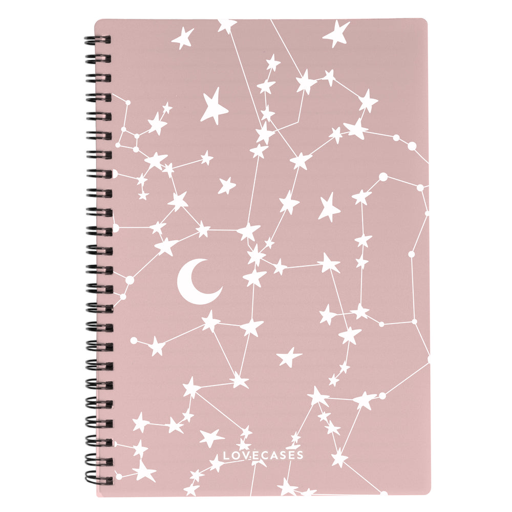 White Stars & Moons Phone Case + Notebook