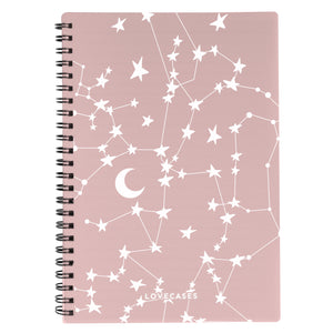 White Stars & Moons Phone Case + Notebook