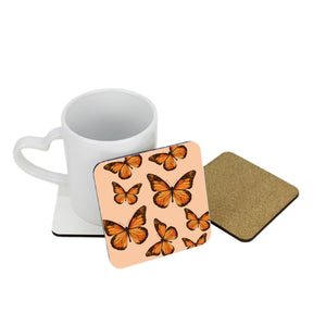 Orange Butterfly Square Coaster
