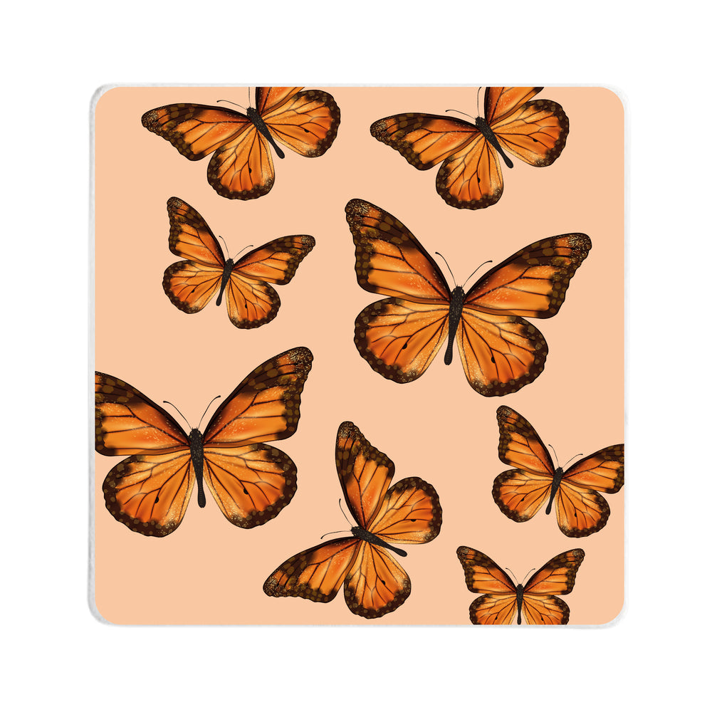 Orange Butterfly Square Coaster