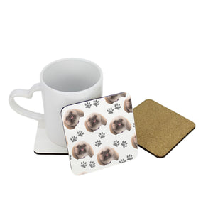 Personalised Pet Portrait Pattern Square Coaster