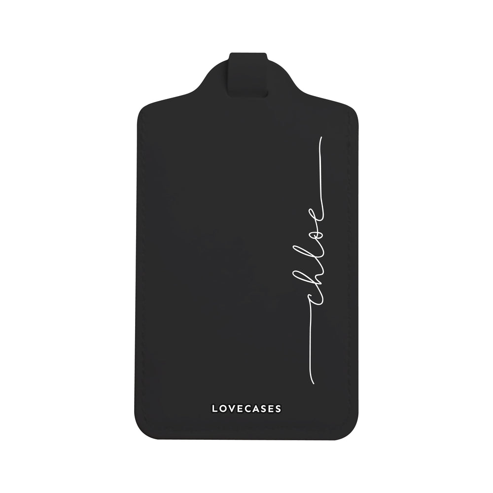 Black Personalised Initials Passport Cover + Luggage Tag Bundle