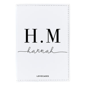 White Personalised Initials Passport Cover