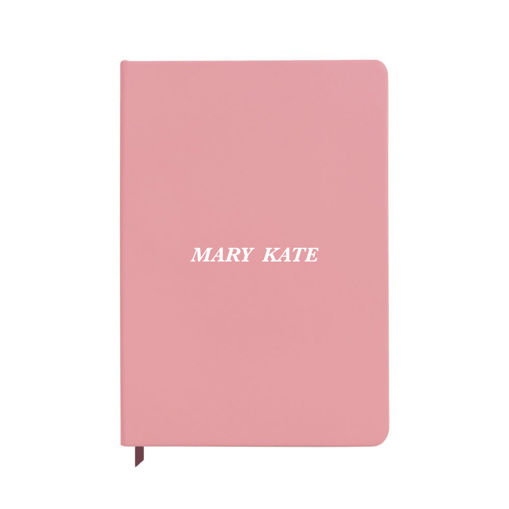 Personalised Italic Name Pink Notebook