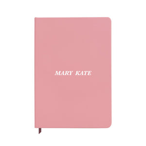Personalised Italic Name Pink Notebook