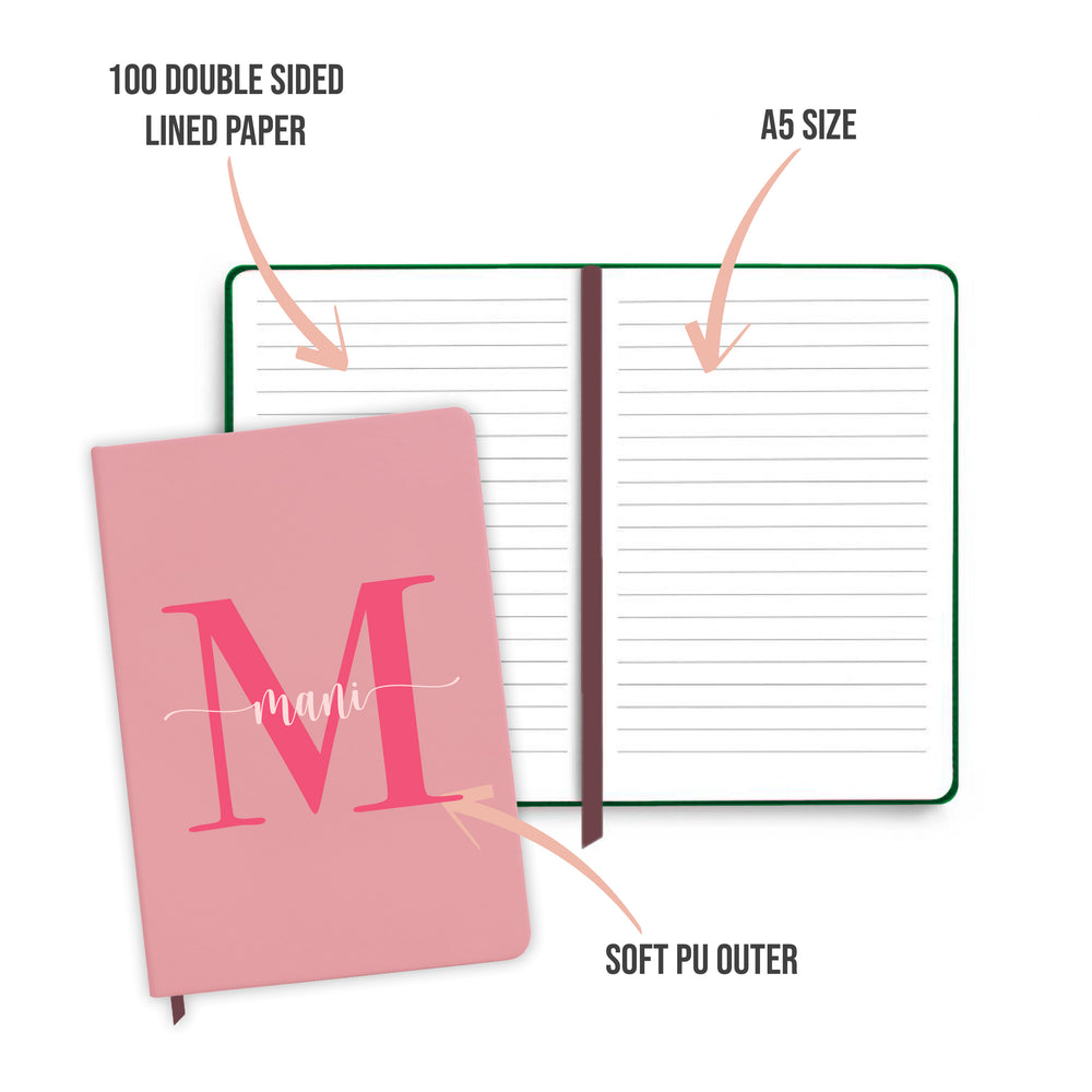 Hot Pink Personalised Initial Notebook