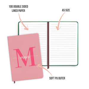 Hot Pink Personalised Initial Notebook