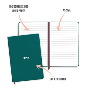 
            
                Load image into Gallery viewer, Personalised Italic Name Teal Notebook
            
        