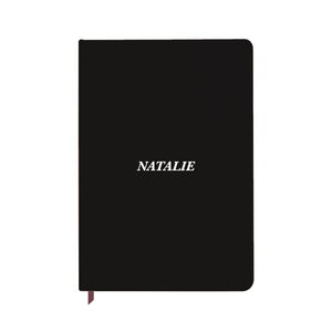 
            
                Load image into Gallery viewer, Personalised Italic Name Black Notebook
            
        