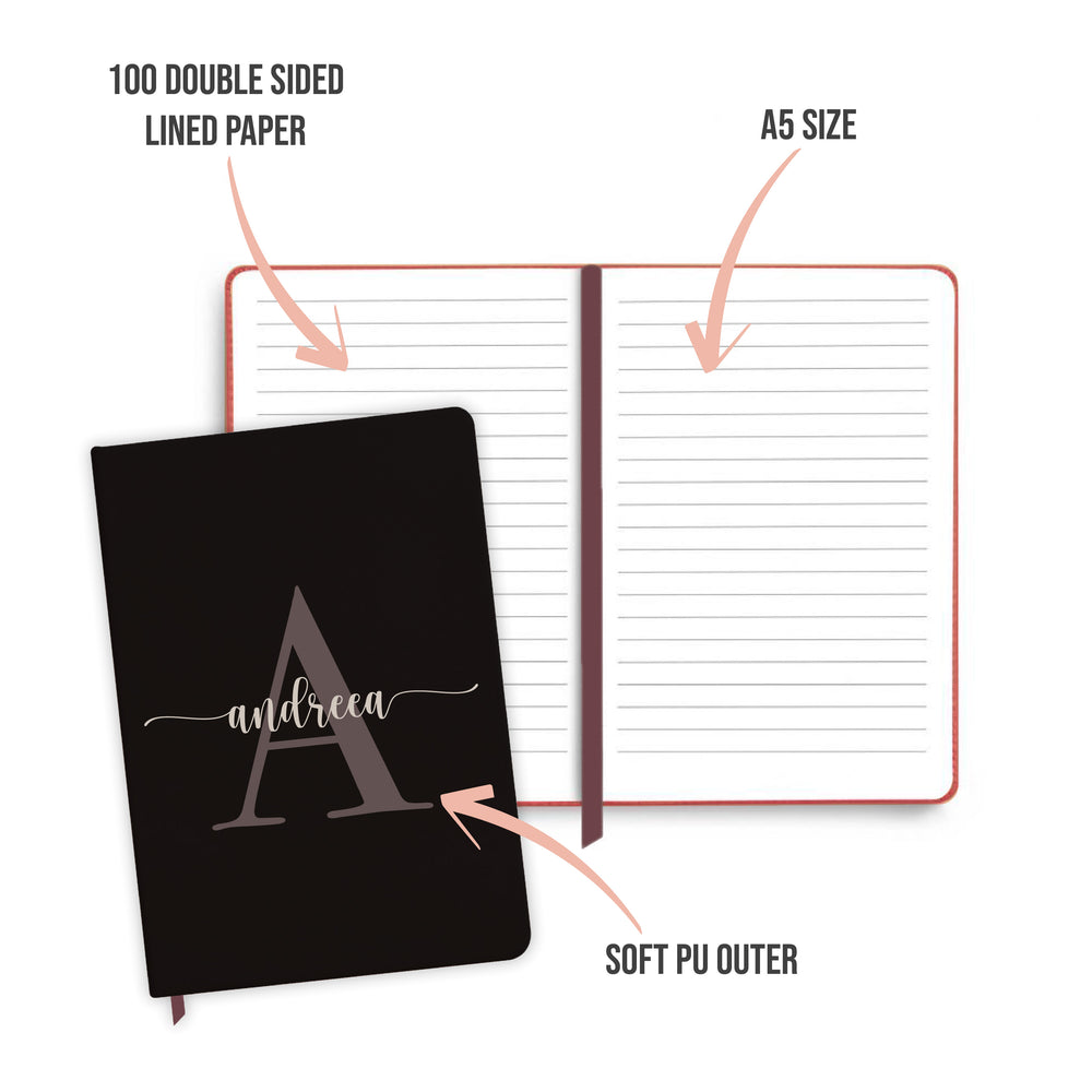 Coffee Personalised Initial Notebook