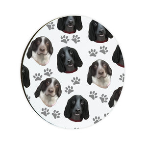 Personalised Pet Portrait Pattern Circle Coaster