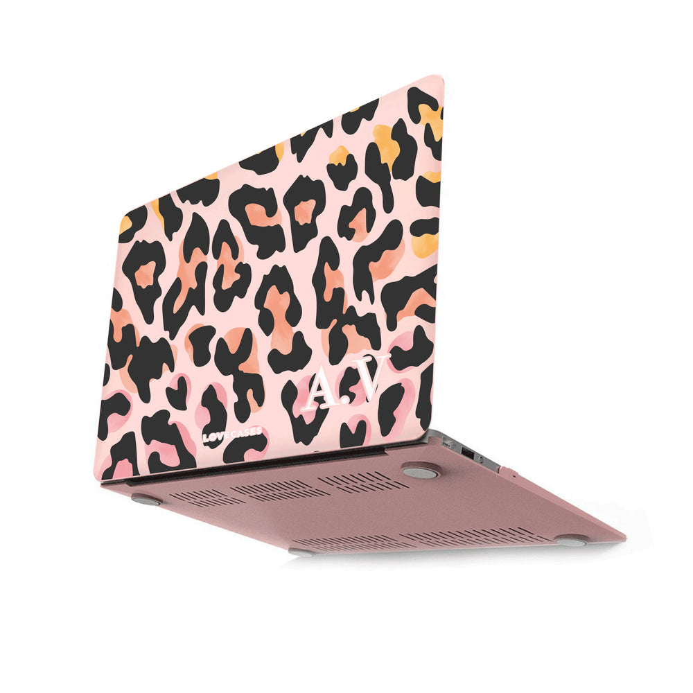 Personalised Coloured Leopard Matte Pink MacBook Case