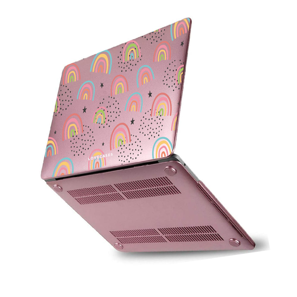 Abstract Rainbow Rose Gold MacBook Case