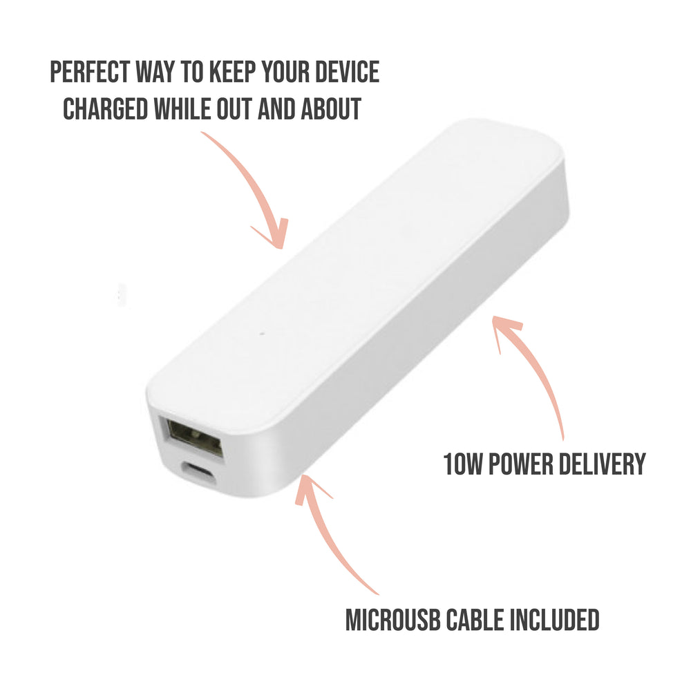 White Mini Portable Power Bank