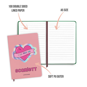 Personalised Holographic #IAMSIZEME Heart Pink Notebook
