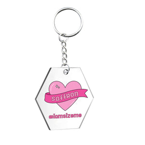 Personalised #IAMSIZEME Hexagon Keyring