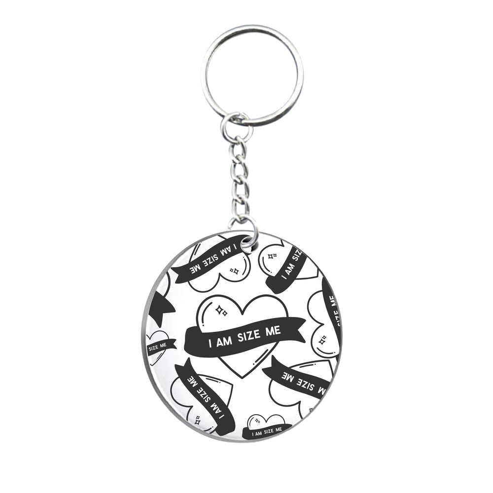 Black #IAMSIZEME Circle Keyring