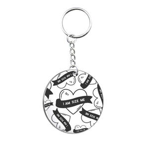 Black #IAMSIZEME Circle Keyring