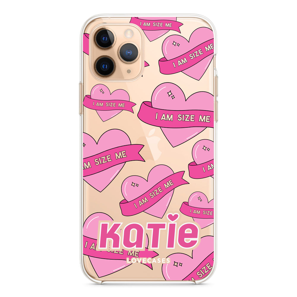 Personalised #IAMSIZEME Heart Pattern Phone Case