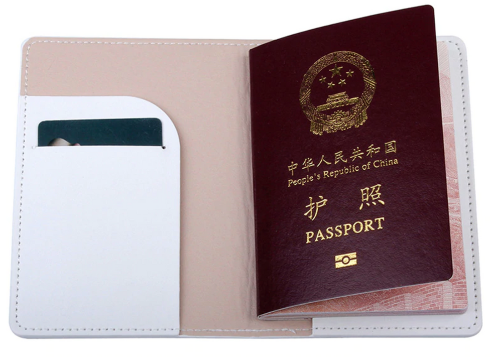 White Personalised Island Heart Passport Cover