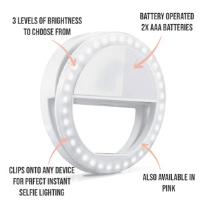 White Clip On Mini Ring Light