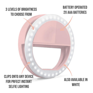 Pink Clip On Mini Ring Light