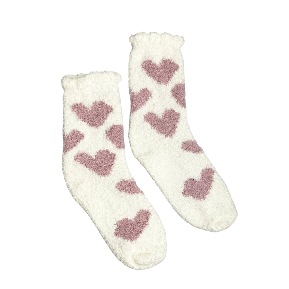 
            
                Load image into Gallery viewer, Cream Heart Fluffy Socks
            
        