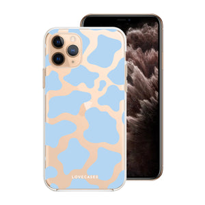 Pastel Blue Cow Print Phone Case