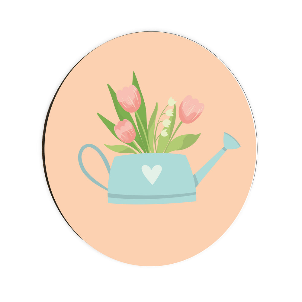 
            
                Load image into Gallery viewer, Turquoise Watering Can Circle Coaster
            
        